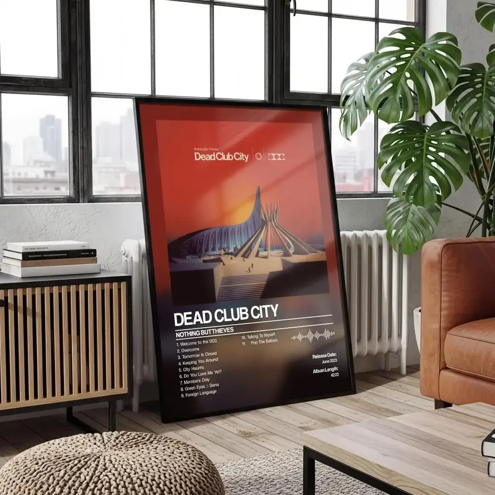 Dead Club City Nothing But Thieves Poster Peelable Self-Adhesive Album Cover Stickers Wall Art for Singer Band Pop Rap Bedroom