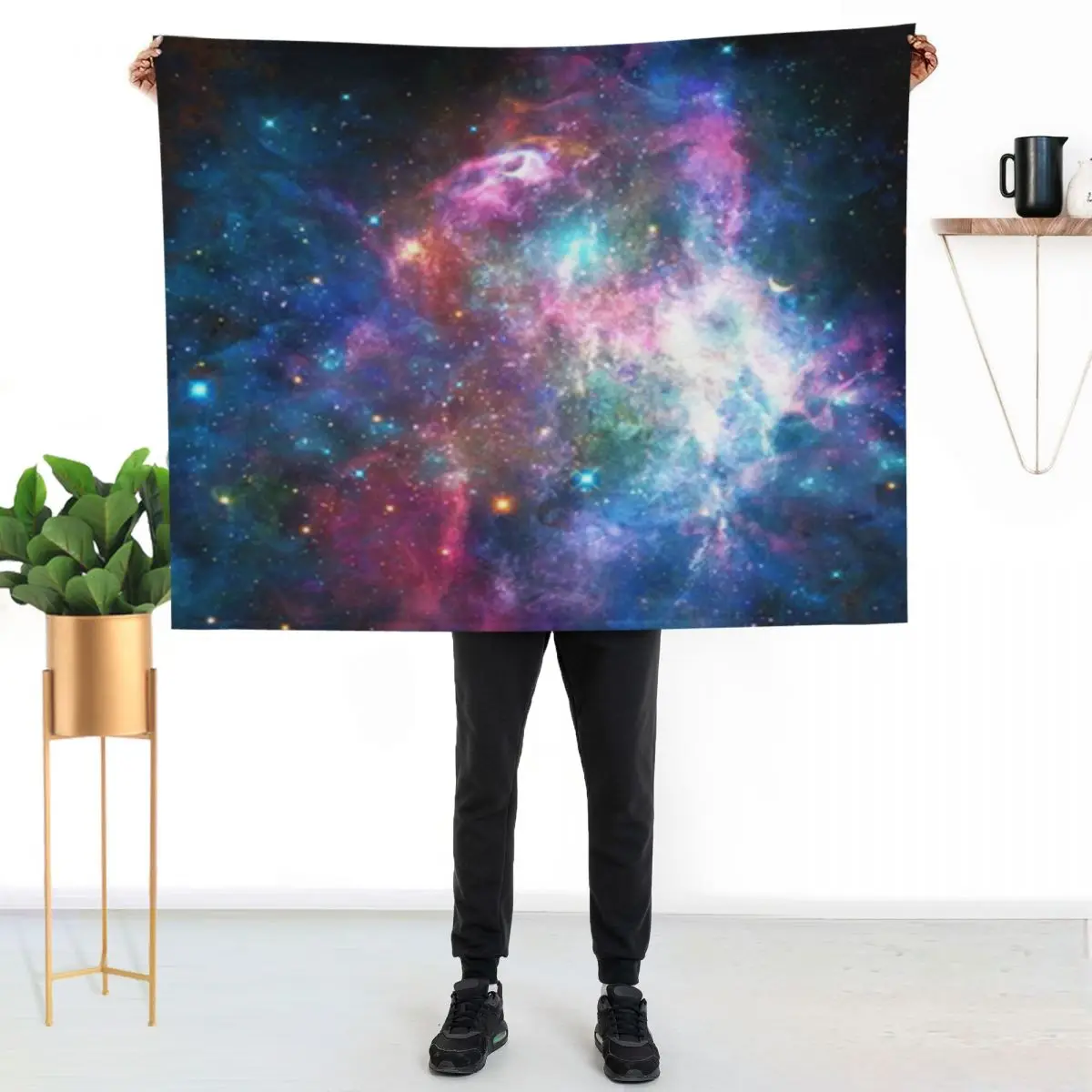 

Nebula Galaxy Print Throw Blanket Cozy Warm Blanket for Bed Room Decor