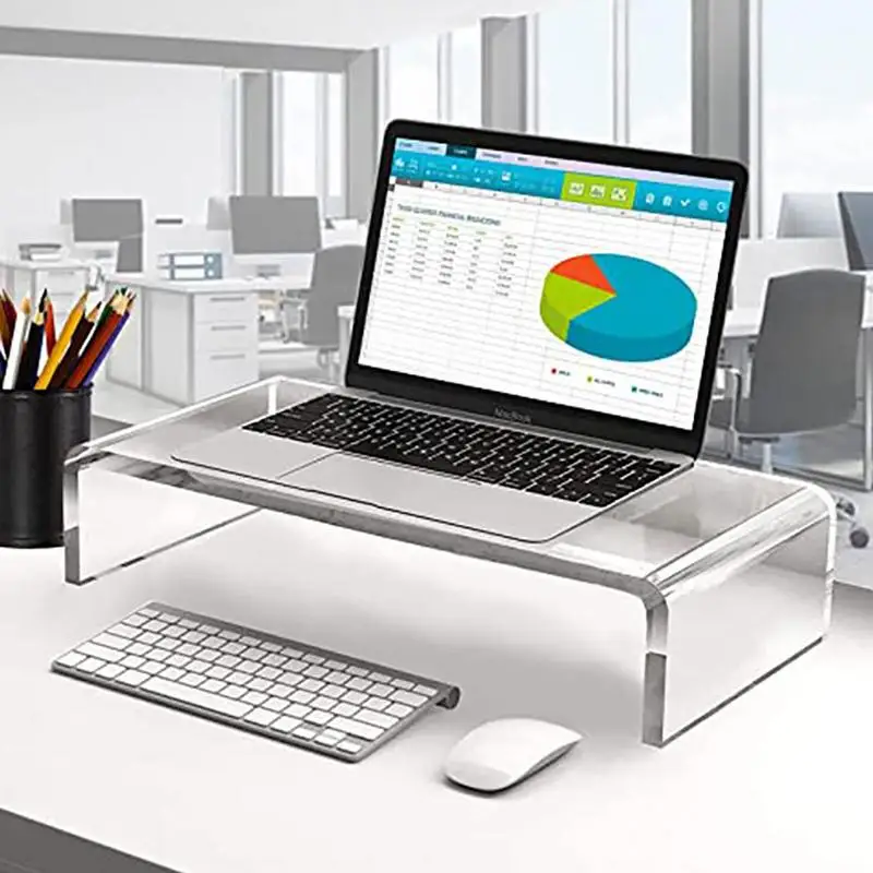 Acrylic Desktop Computer  Stand Office Desktop Storage Notebook Display Shelf Desktop Storage Shelf Pad High Shelf