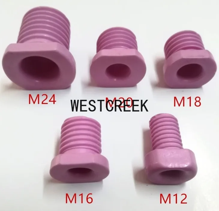 WESTCREEK M12,M14,M16,M18,M20,M24 95% Aluminium Oxide Ceramic Eyelet Screw Thread Winding Bolt Alumina Ceramic Screw