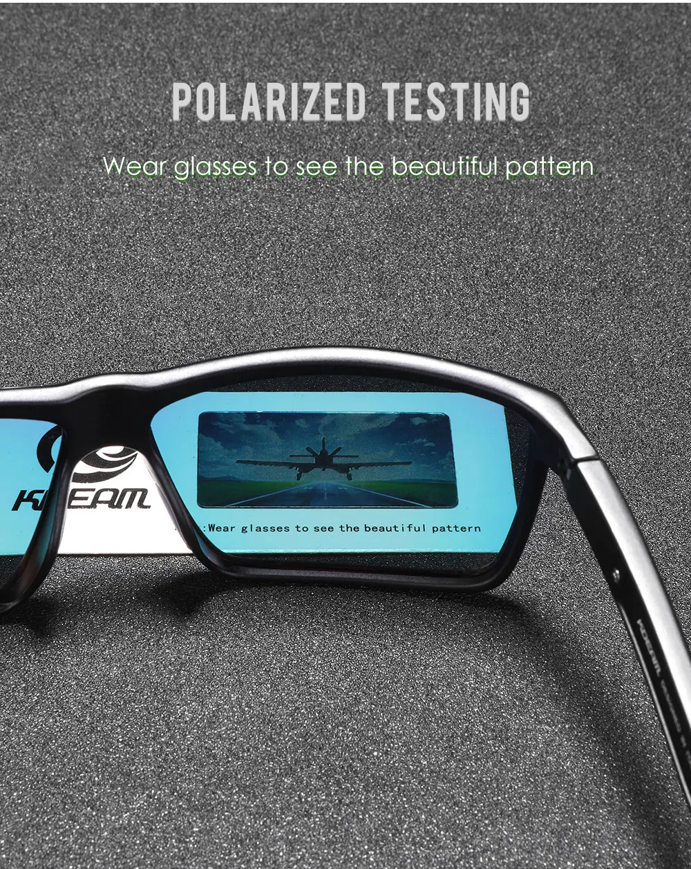 KDEAM Scratch Widerstand Sonnenbrille Männer Polarisierte 100% UV Schutz Sonnenbrille Integral Frühling Scharniere Und Gebogene Tempel KD029 – Detail 3