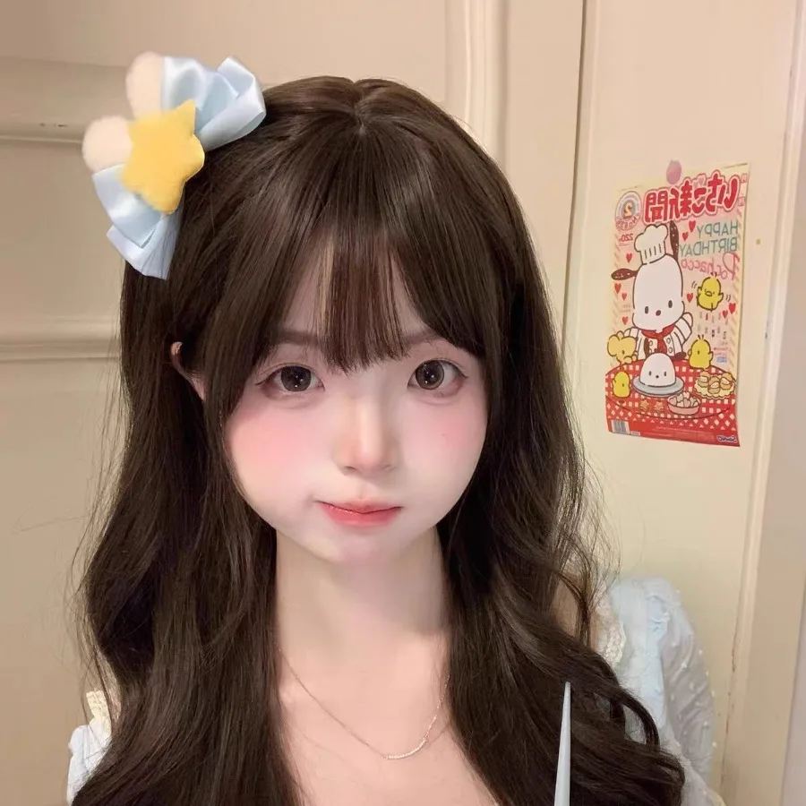 Cute little bunny hair clip Lolita headwear water bow fluffy ears hair clip star sweet hair clip - Detail 1