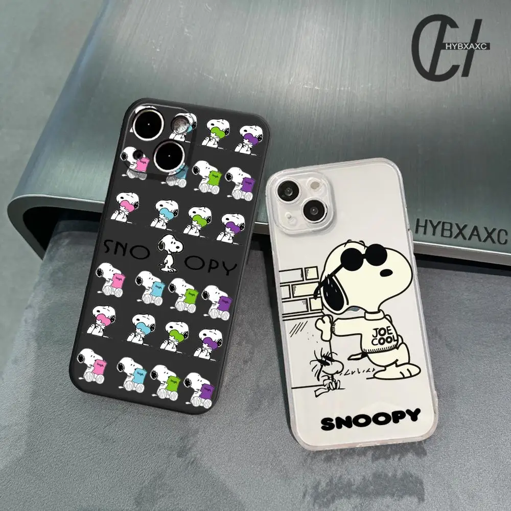 Cute Cartoon S-Snoopys Phone Case FOR IPhone16 15promax 14 11 12 Pro 15 16 Plus 13 Pro MAX XR XS Soft Covers