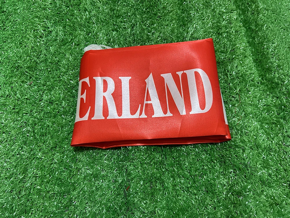 Customize 2026 Switzerland Scarf 14x135cm Double-sided Printed Satin Switzerland Flag Swiss Scarf Tassels Suitable for Football view 6