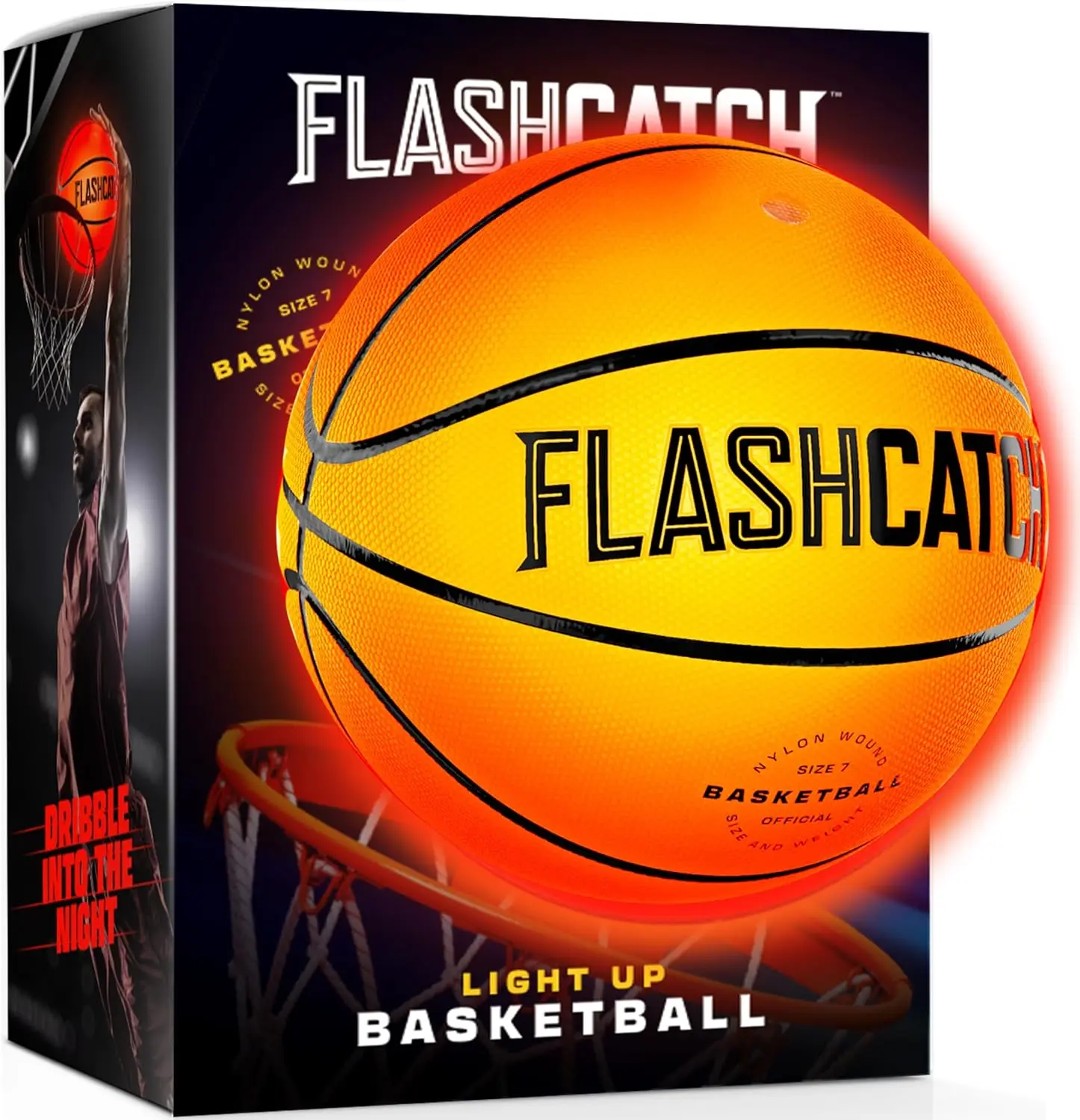 

Glow in the Dark Basketball - Light Up with Every Bounce, Official Size 7, Perfect Gift for Kids & Teens