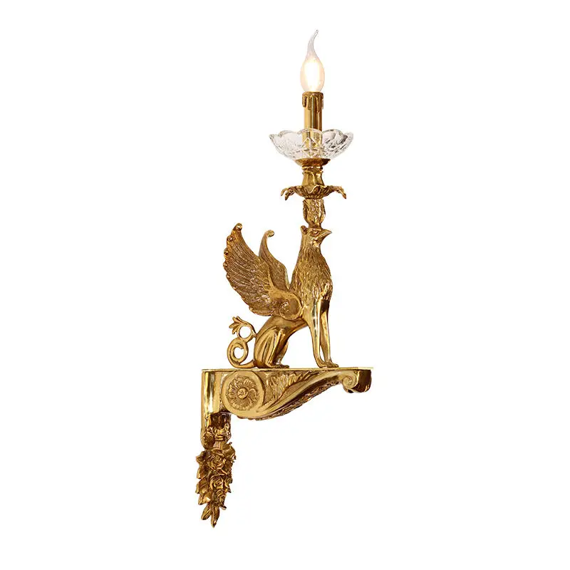 

Rococo Sirius Wall Scone Lights Artistic Led Wall Lamp Aged Copper Brass Classical Wall Light for Hallway