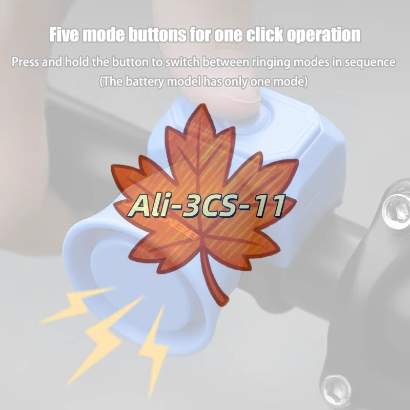 

2-in-1 Electric Bike Bell Horn - USB Charging & Waterproof Design,Loud Safety Warning Ring for Mountain&City Bicycle Accessories