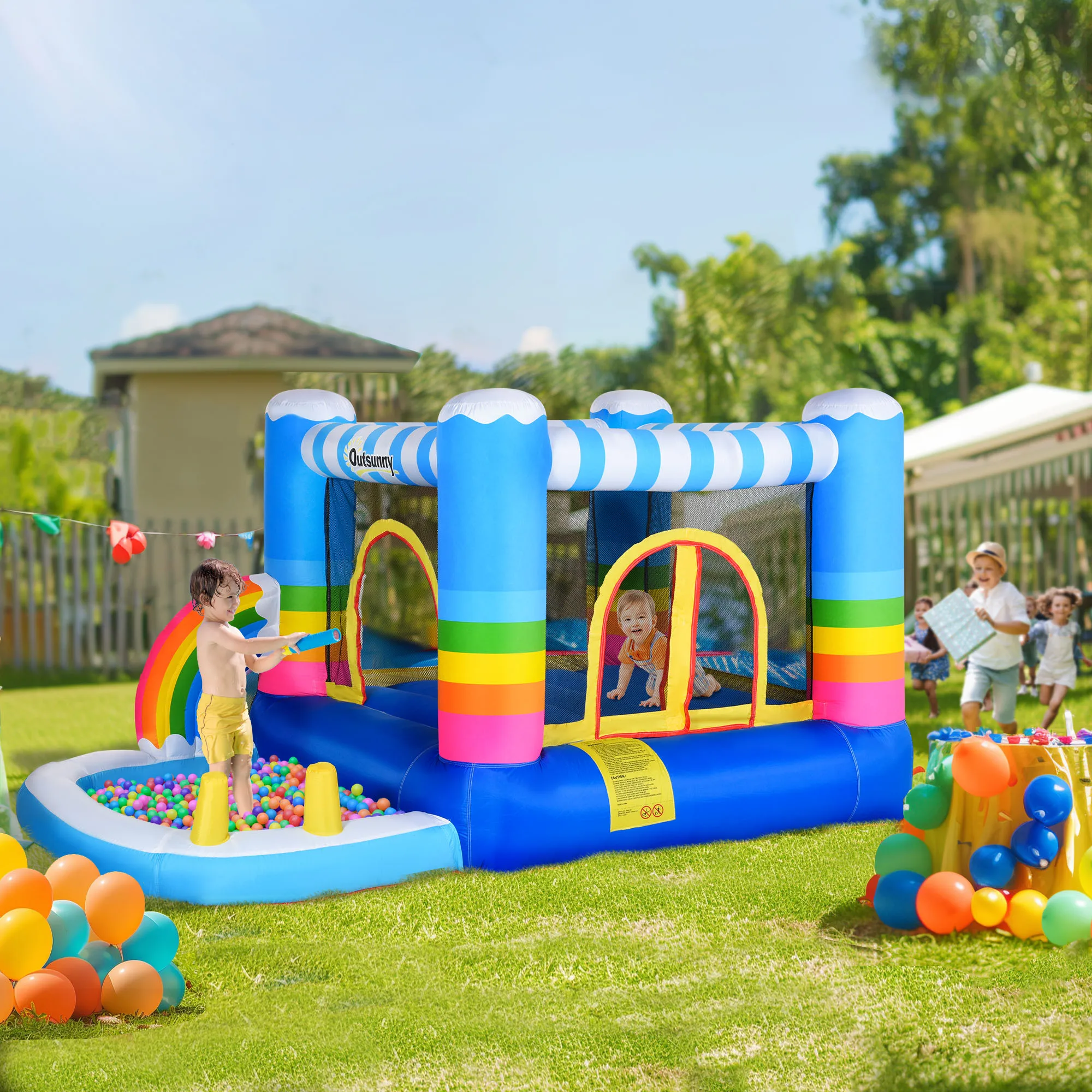 With a Great Layout and Fun Design, Our Outsunny Inflatable Bounce House Will Be the Talk of All the Kids in the Neighborhood! W