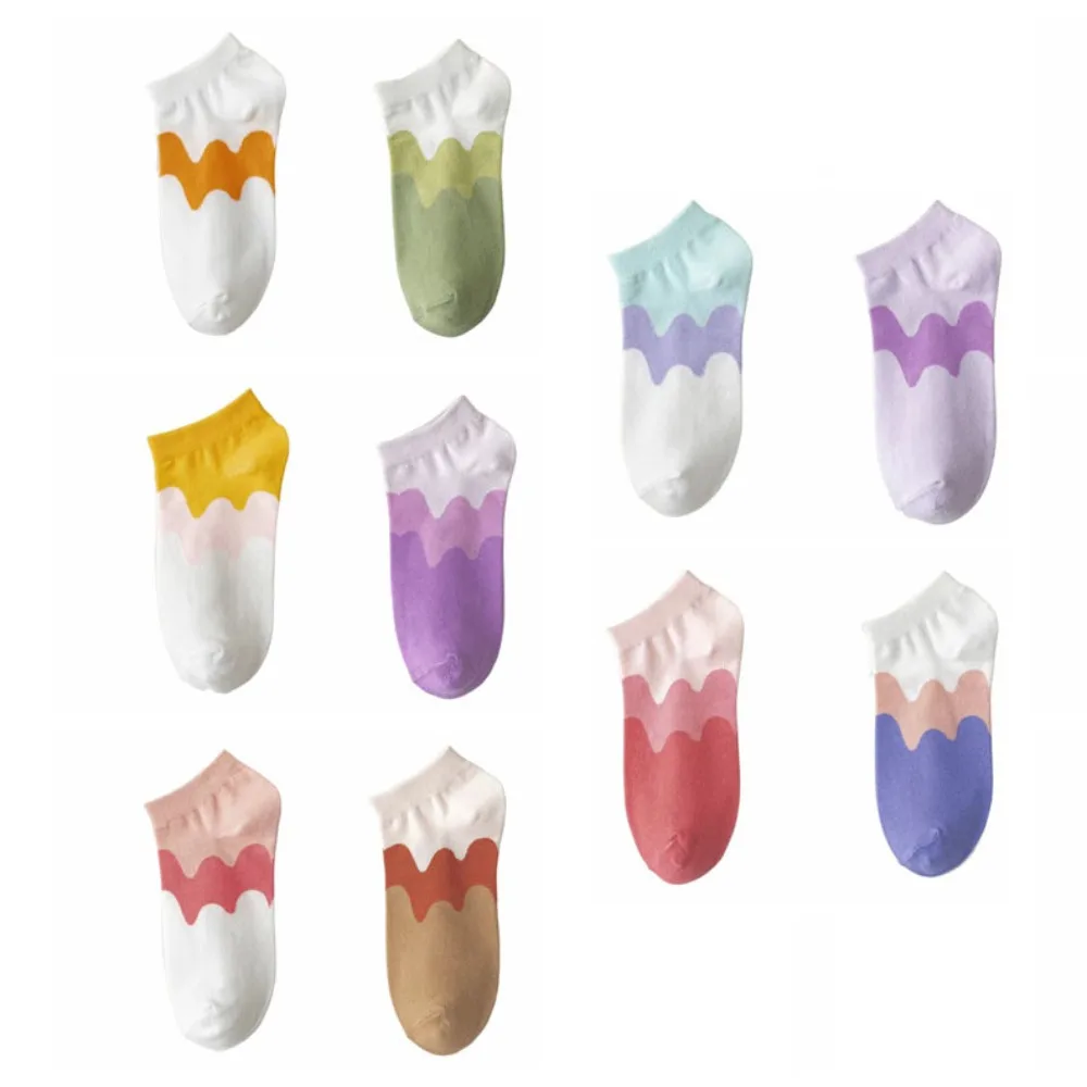

10Pairs Casual Bear Claw Cartoon Short Socks Patchwork Breathable Boat Socks Women Elastic Hosiery Ankle Tube Socks Girl