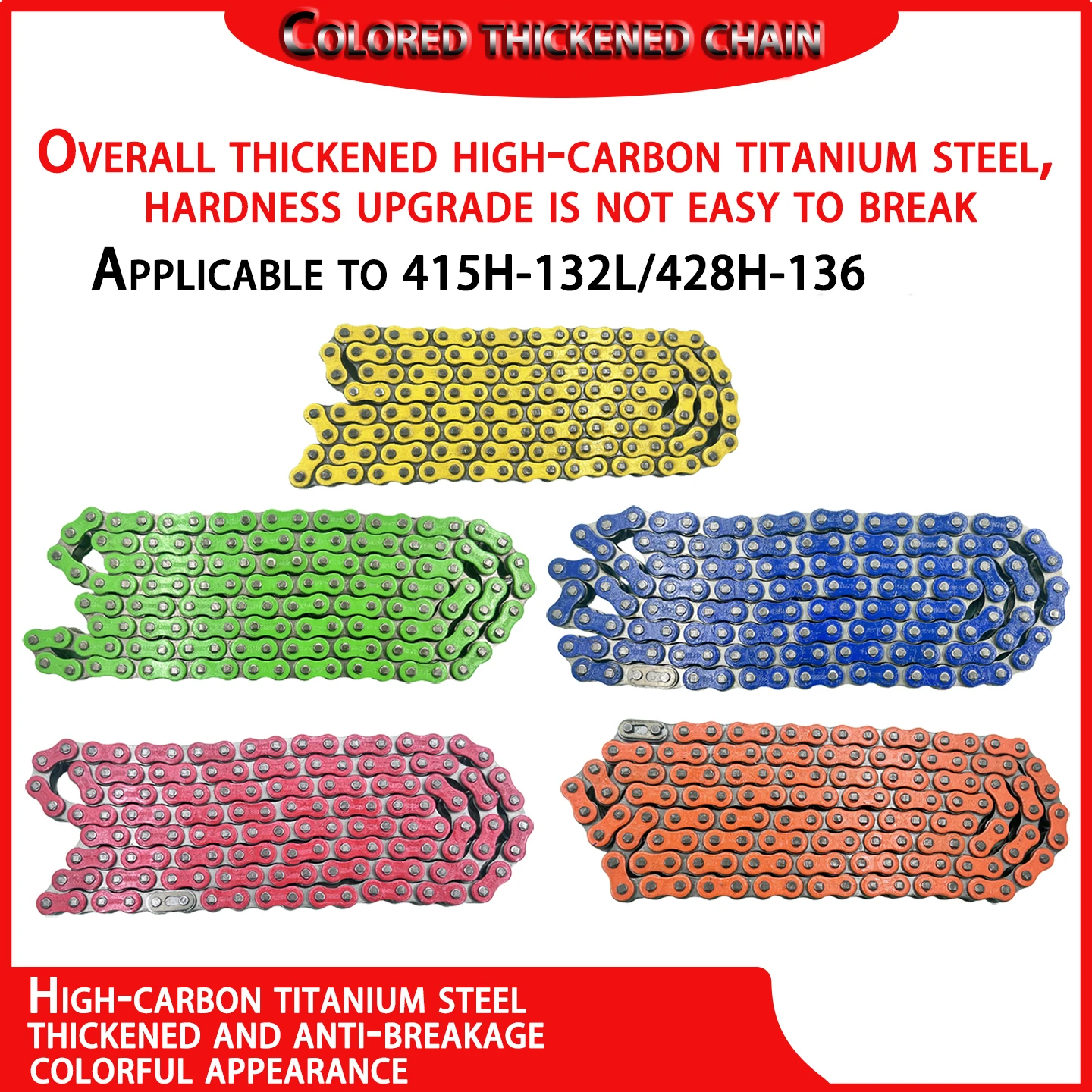 Universal Motorcycles chains 415H-110-132 428H-136Motorcycle Drive Chain Link For 50 70cc 90cc 110cc 125cc 140cc 150cc Pit Dirt