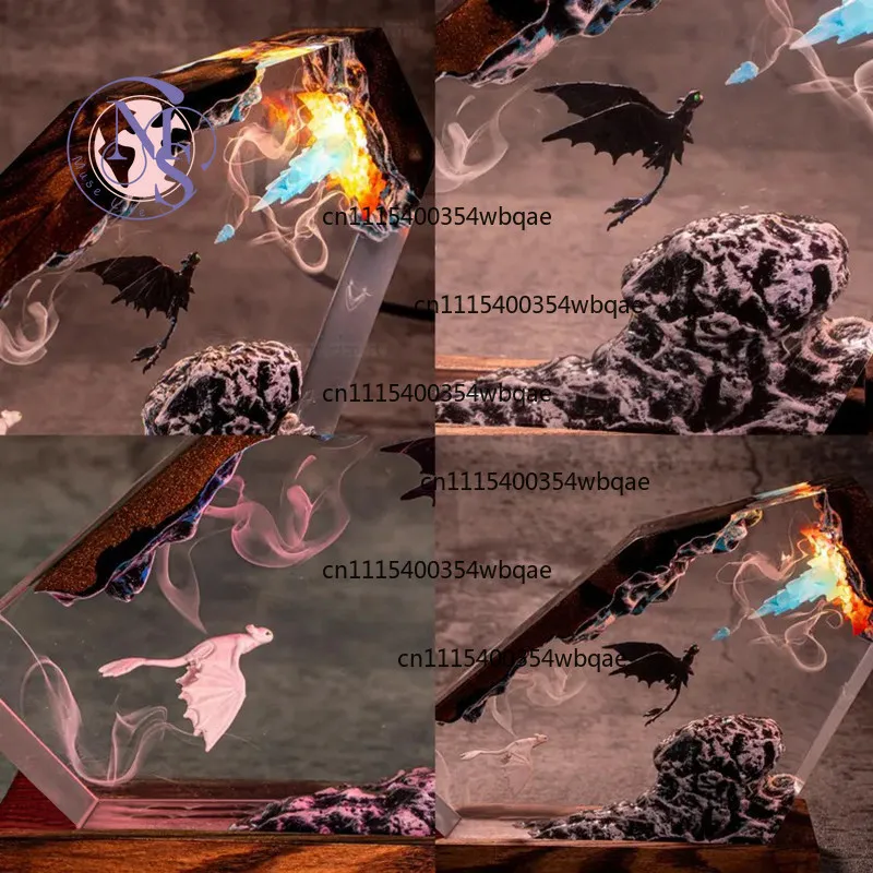 ZOCI-FOR Fantasy Dragon Resin Night Light, Desktop Decor Ornament, Creative Christmas Birthday Gift