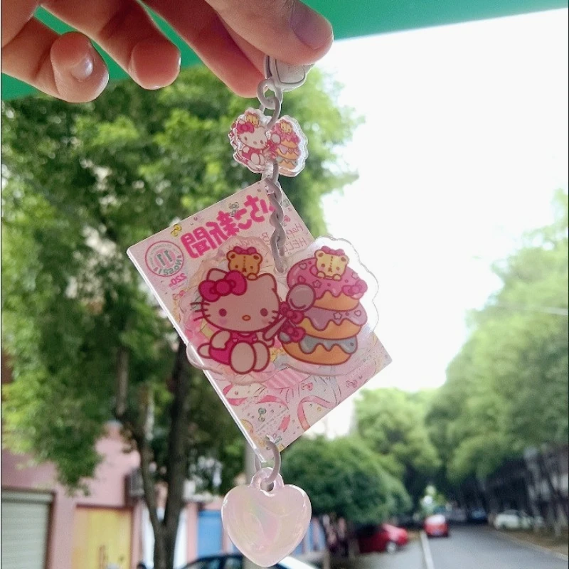 

Sanrio Hello Kitty Creative Cartoon Anime Keychain Pendant Cute Phone Chain Sweetheart Bow Girls Bag Decoration Birthday Gifts