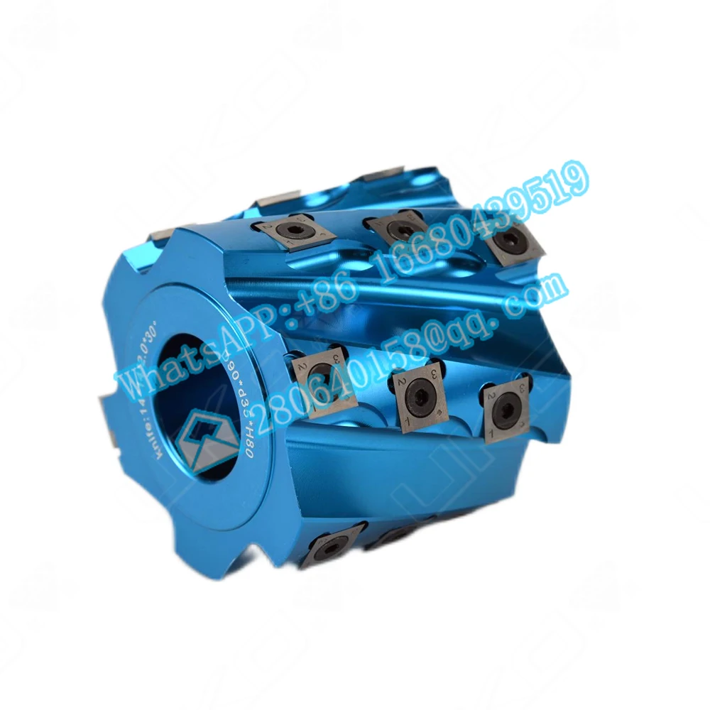 Light cutting four-side planing aluminum and steel body profile milling spiral cutter head