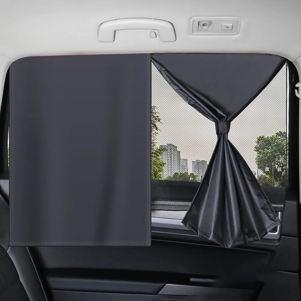 Double Layer Mesh Protector 10 Magnets Magnetic Auto Black UV Protection Film Car Window Mesh Sunshade Cover Auto Glass Curtain