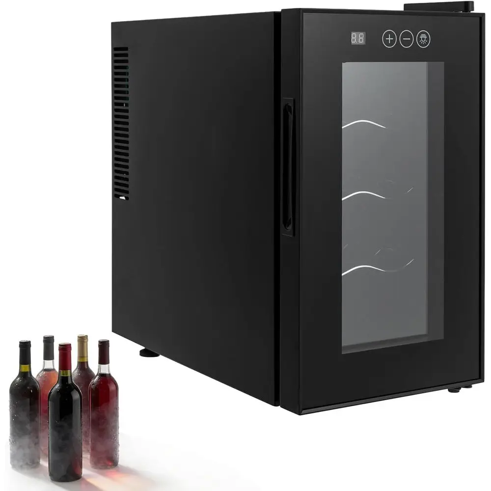 

23L 8-Bottle Wine Cooler Refrigerator with 5 Shelves & 3 Racks for Red, White, Champagne, and Sparkling Wines