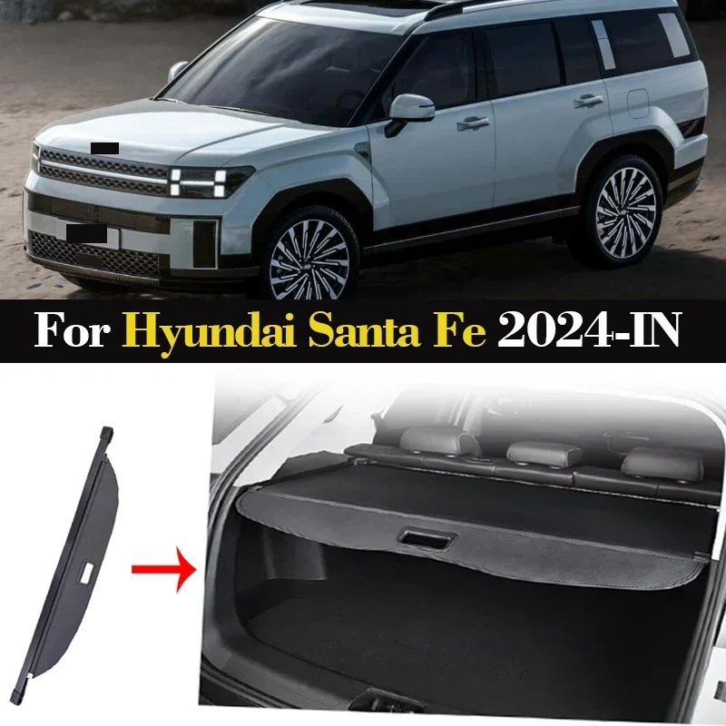 

Car Cargo Cover for Hyundai Santa Fe 2024 Privacy Screen Retractable Trunk Security Steady Tonneau Cover Luggage Shield Shade