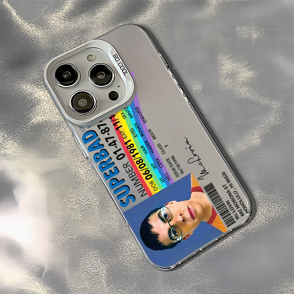 Mclovin Movie S-Superbad Laser Phone Case for iPhone 12 11 13 14 15 16 Max Pro Plus IMD Shockproof Silicone Coque