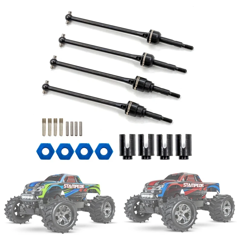 4szt Stalowy przedni i tylny wał napędowy CVD do 1/10 Traxxas Slash Rustler Hoss Stampede VXL 4X4 RC Car Upgrades Parts