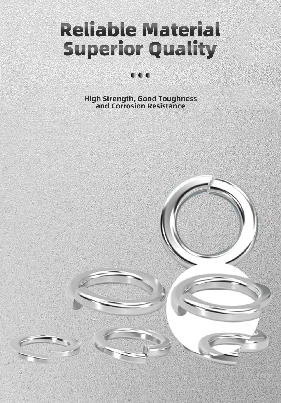 316 Edelstahl-Spannring, selbstsichernd, GB93, mit quadratischen Enden, geteilte Feder-Sicherungsring, elastische Sicherungsring-Dichtung, M2-M30 – Detail 6