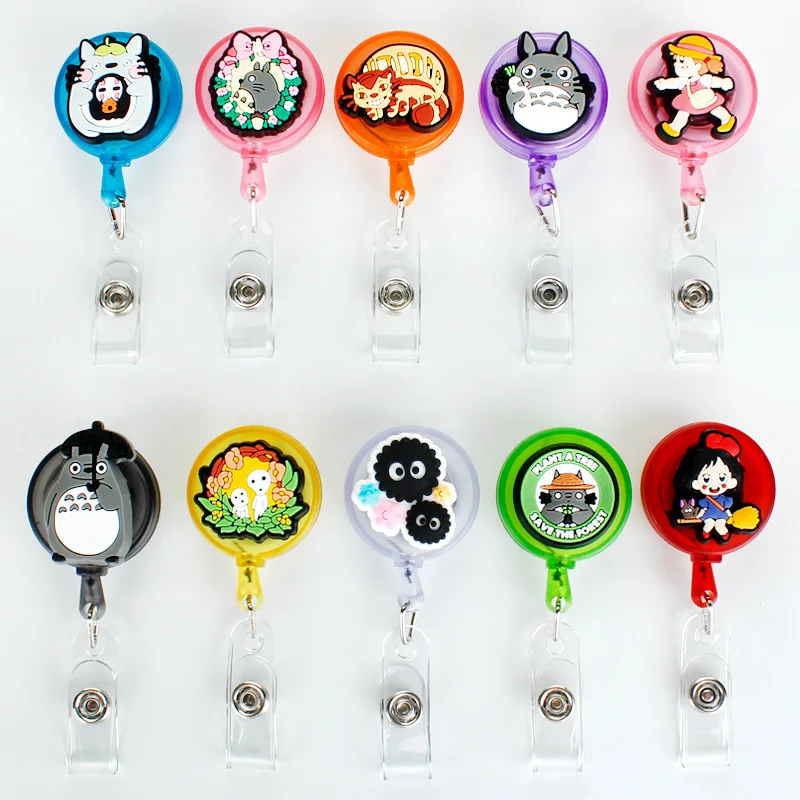 Cute Cartoon Funny for ID Card Holder Scalable Toggle Clip Employee Card Nurse Chest Card Student Bus Card Holder