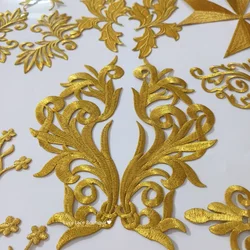 Patch Thermocollants Gold Silvery European 2024 HOT parches termoadhesivos ropa Iron On stickers Patches for Clothing