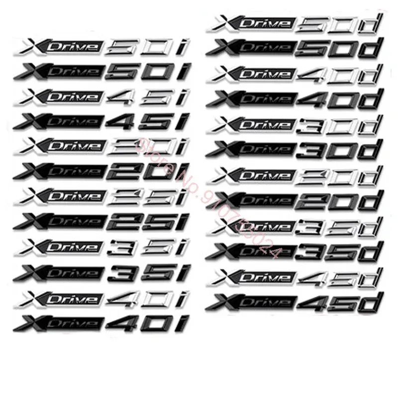 

New XDrive 20i 25i 28i 30i 35i 40i 50i 20d 30d 35d 40d 50d Fender Emblem Badge for X3 X4 X5 X6 X7 Car Trunk Sticker