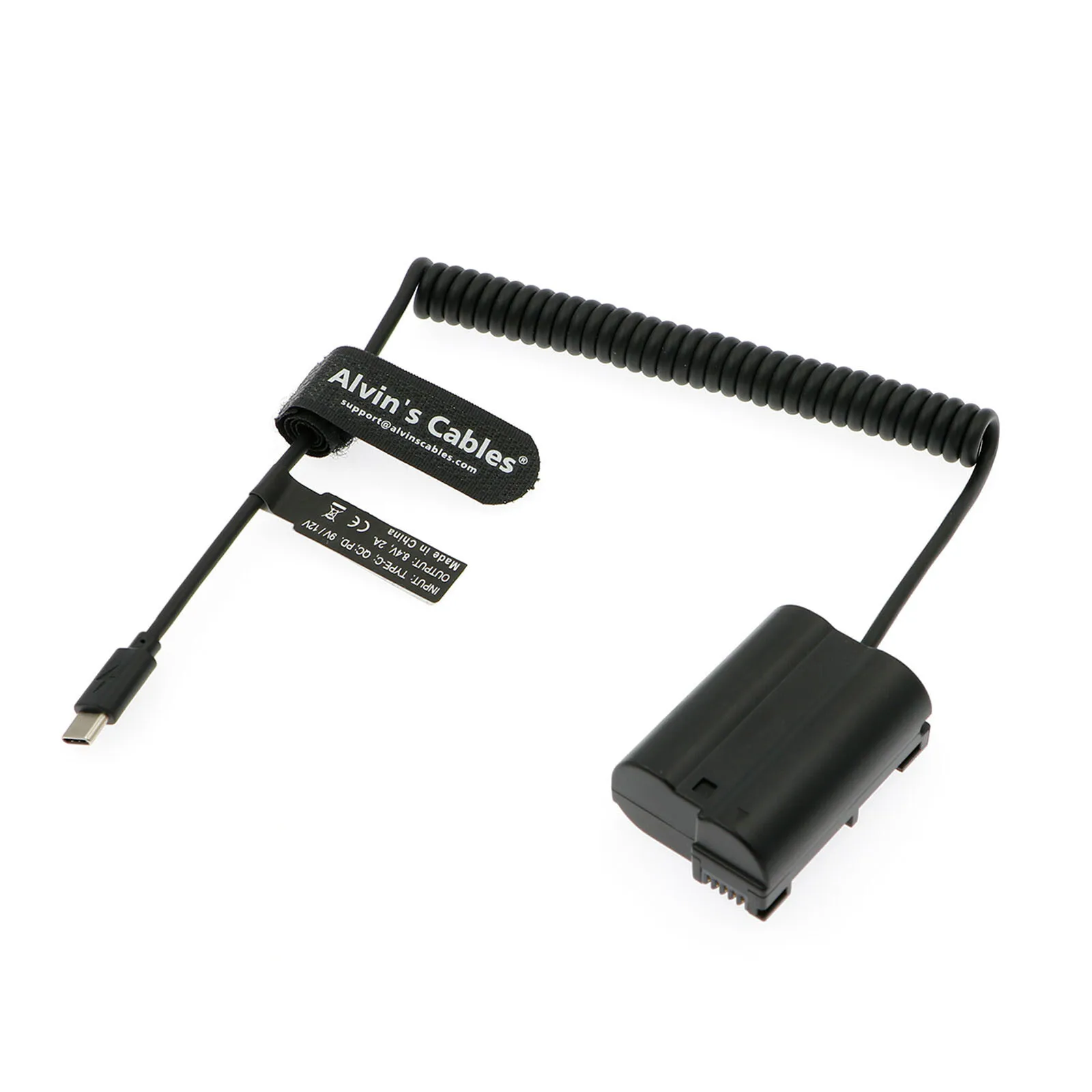 Type-C PD to EN-EL15 EP-5B Dummy Battery Coiled Power Cable for Nikon Z5 Z6 Z7 Z6II Z7II D500 D600 D610 D750 D780 D800 D810 D850