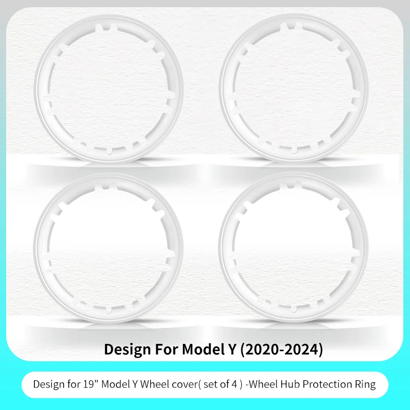 TSLLUG 4 stuks ontwerp voor Tesla Model Y 2020-2024 19-inch beschermende wieldoppen 17e velgbeschermer accessoires voor Tesla