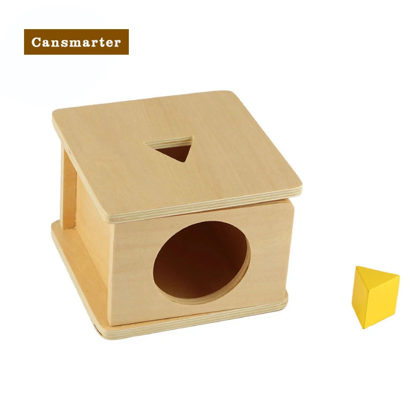 

Montessori Materials Toy High-Quality Wooden Imbucare Box Triangle Prism Sensory Preschool Learning Educational Toy for Children