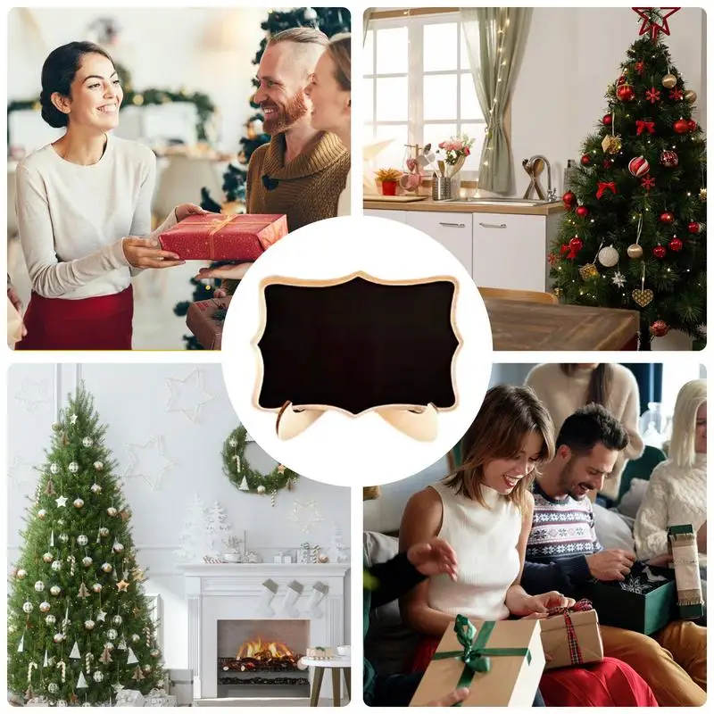 Mini Chalk Board 20PCS Food Labels Chalkboards Reusable Tabletop Sign Food Labels For Weddings Message Board Table Number