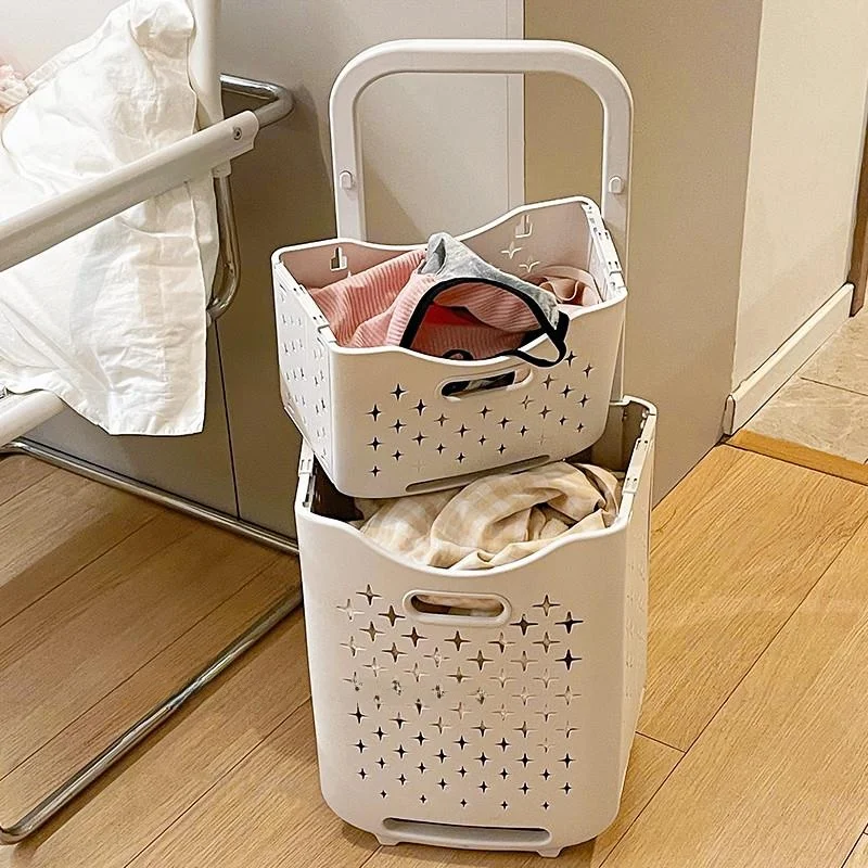 

Двухуровневая настенная складная корзина для белья, органайзер для хранения одежды, корзина для дома и ванной комнаты