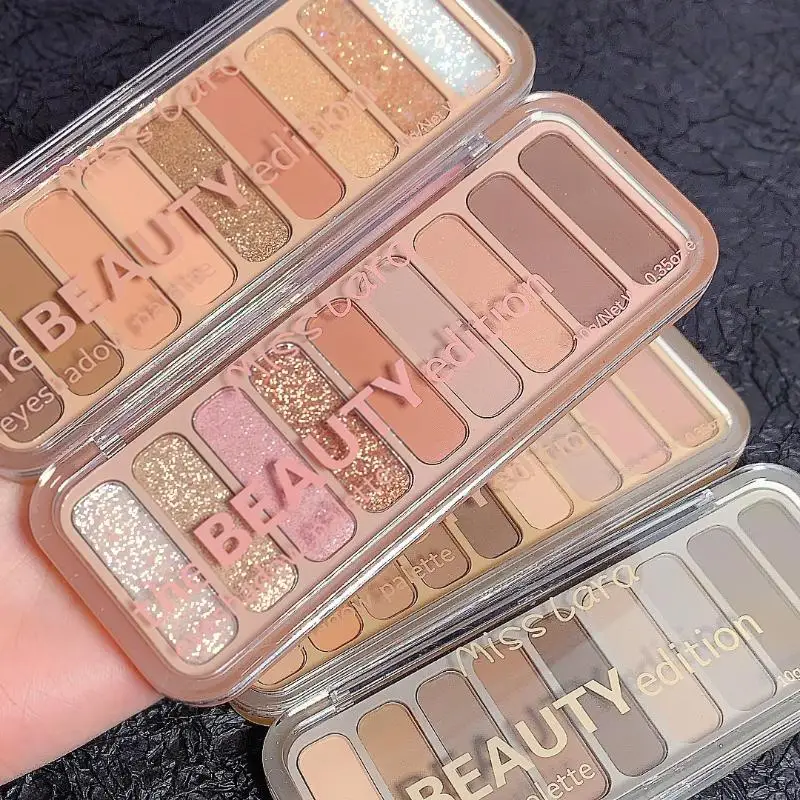 لوحة ظلال عيون منخفضة التشبع مكونة من 9 ألوان، بودرة مكياج يومية، أحمر خدود عالي اللمعان، لوحة غير لامعة الكل في واحد، ظلال عيون