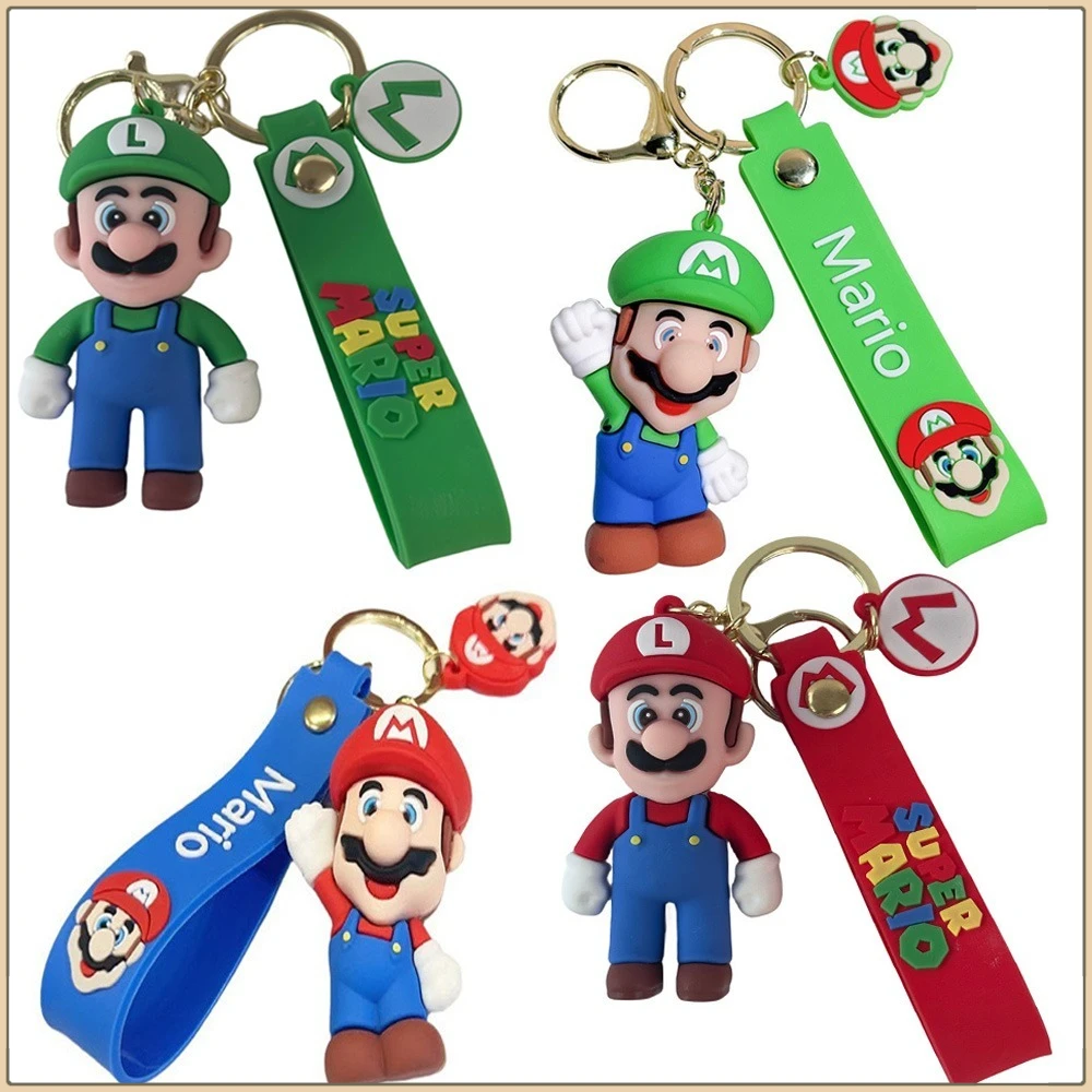 

Creative Cartoon Mario Keychains Fashion Backpack Pendant Keyrings Couple Car Key Chains Decorative Accessories Boys Girls Gifts