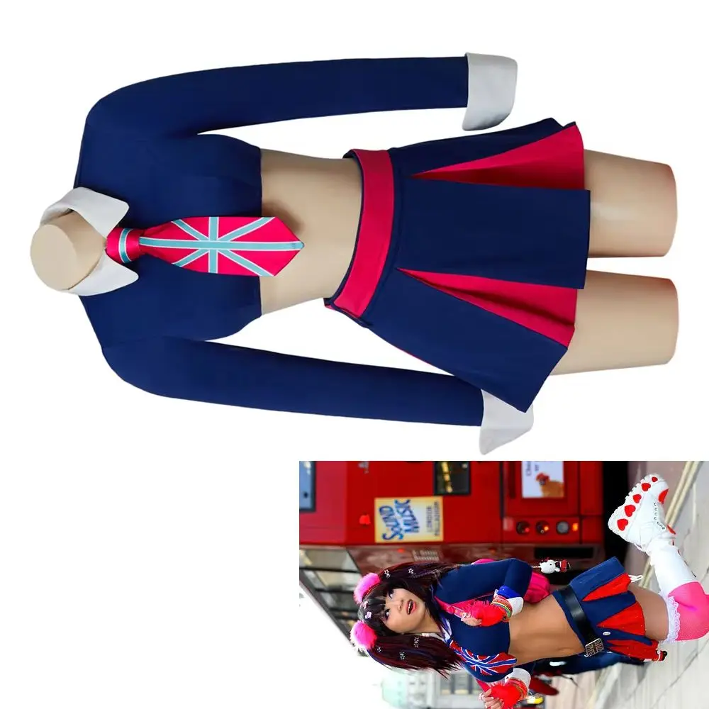 

Movie Austin Powers Fook Mi Cosplay Costume Women Sexy Crop Top Short Skirts Suits Halloween Party Uniform Outfits