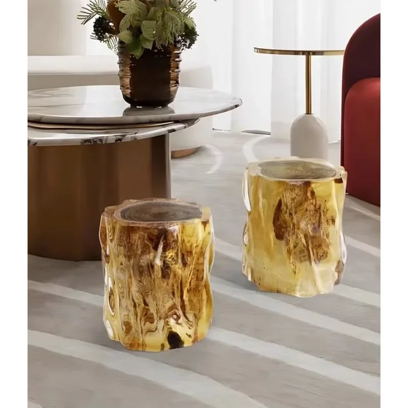 Modern luxury clear resin side stool crystal clear chair creative decorative art furniture