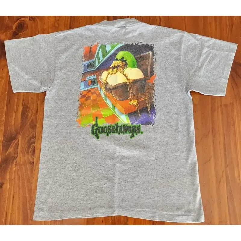 Vintage Goosebumps T Shirt Small 90s Grey Fantasy Fiction Movie