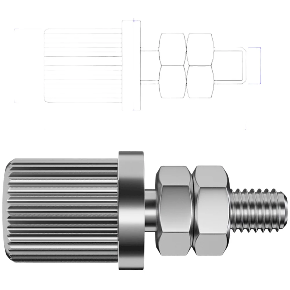 20A Grounding Post Small Metal Panel Grounding Terminal Copper Nickel Plated 20A Current 4mm Screw For Electrical Connection