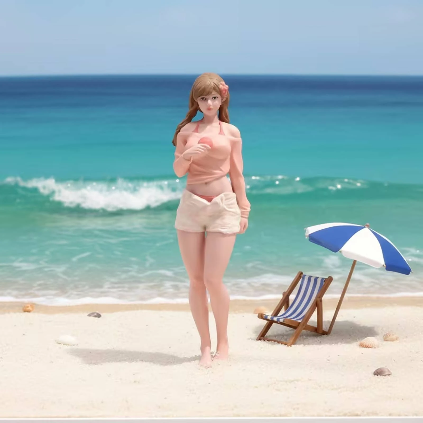 Slender Miniature Boneca Figure Realistic Painted Character Model Freestanding for Collector Display Setup