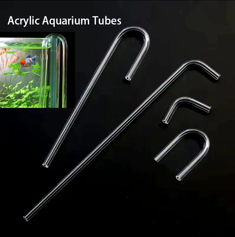 2pcs/lot 4mm Acrylic Aquarium Connector Straight U Shape Tube Elbow Fish Tank Air Pump Air Tube Filter Connecting Accessories