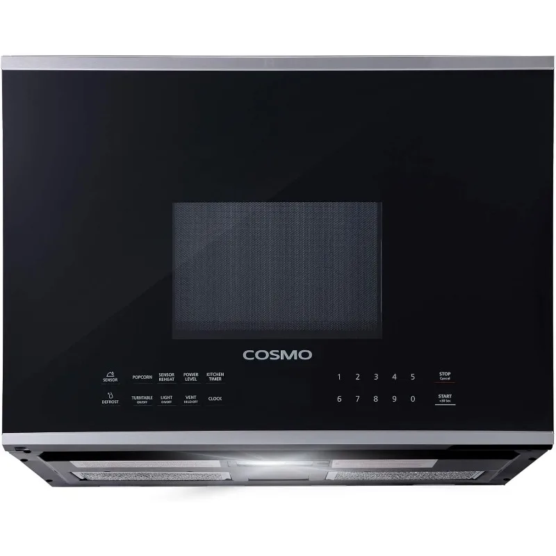 COSMO COS-2413ORM1SS Over the Range Microwave Oven with Vent Fan, 1.34 cu. ft. Capacity, 1000W, 24 inch, Black / Stainless Steel