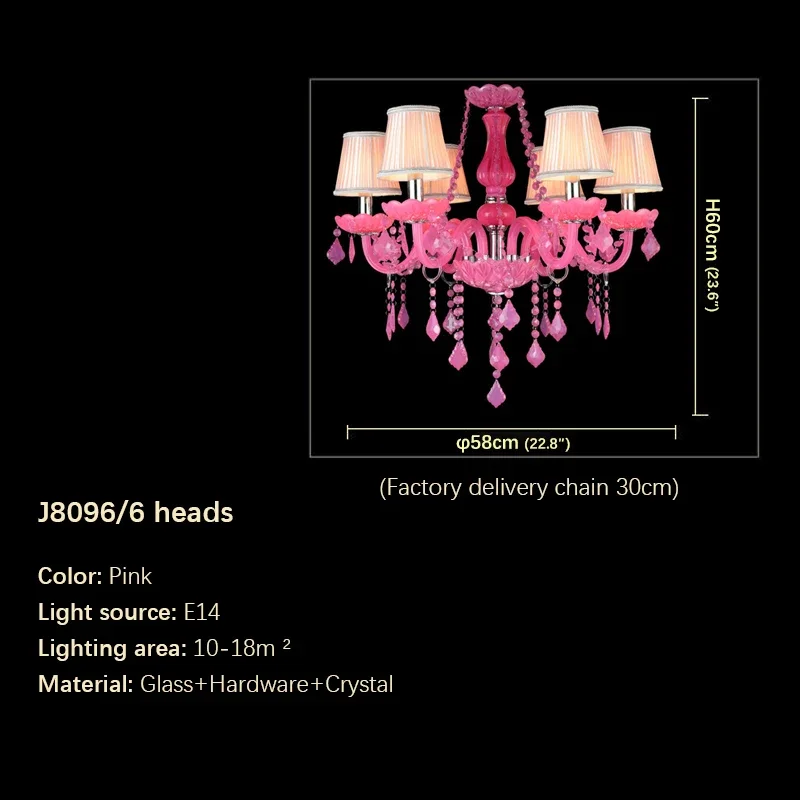 SAMAN European Luxury Crystal Pendent Lamp Pink Girls' Room Living Room Restaurant Bedroom Villa Clothing Store KTV Chandelier