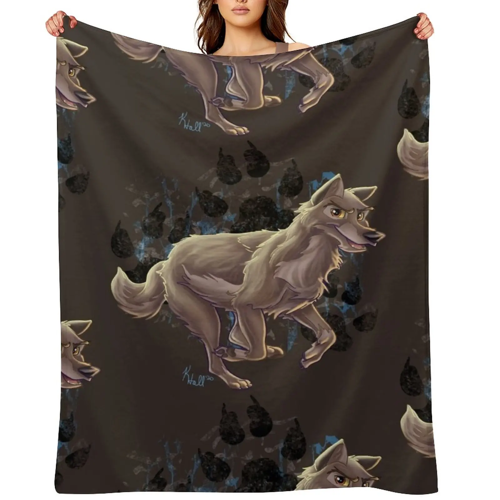 

Balto Wolfdog Throw Blanket warm for winter Furrys Flannels Travel Blankets