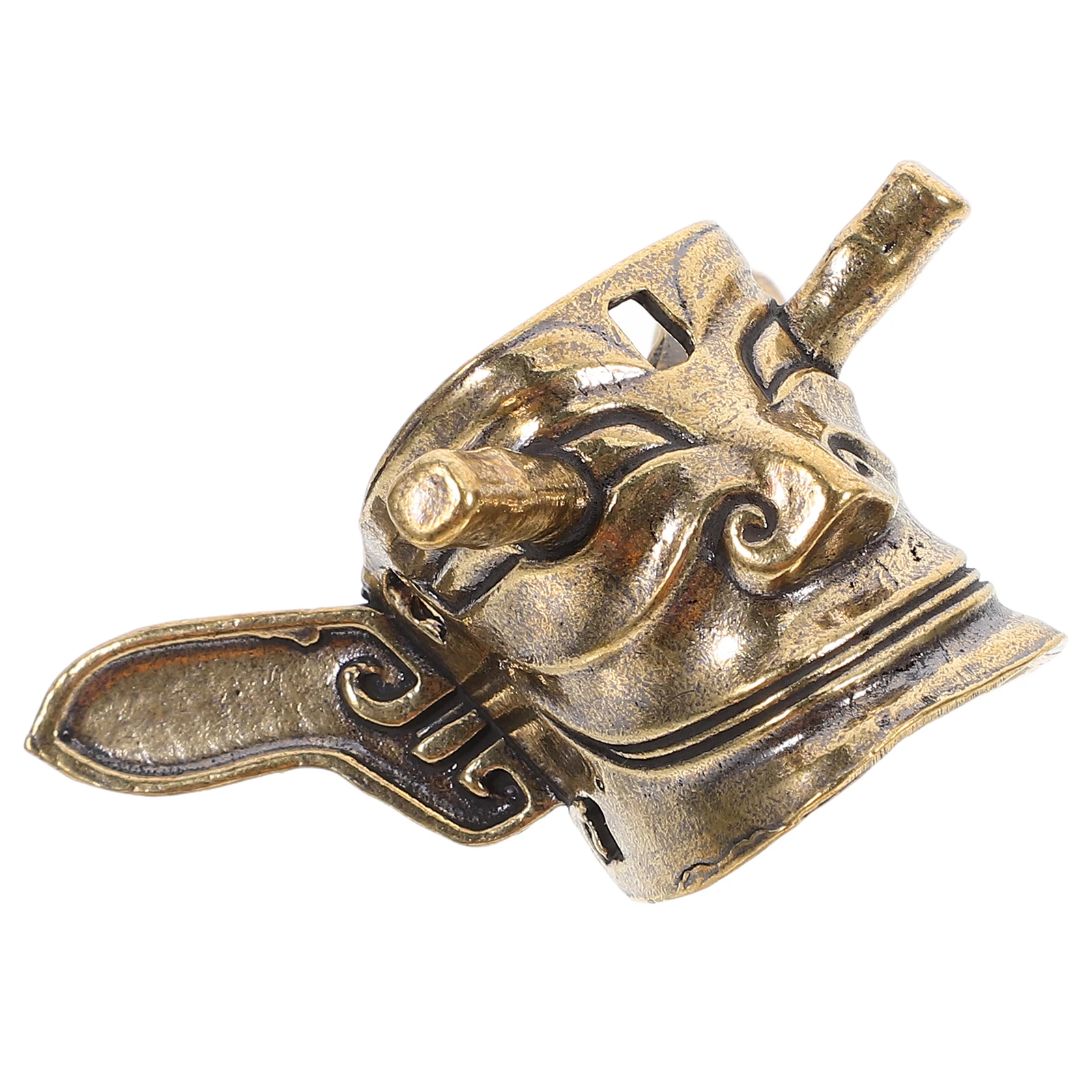 

1Pc Copper Artifact Sanxingdui Bronze Pendant Mask Jewelry Travel Toy Desk Decor Piece Ancient Charm H crafted nament Bronze