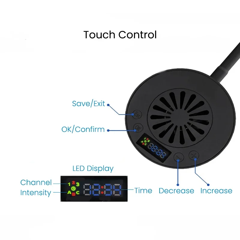 Aquariums,Spectra Aqua Knight V2 36W Full Spectrum Touch Control Built-in Timer Marine Coral Reef Fish Aquarium LED Light