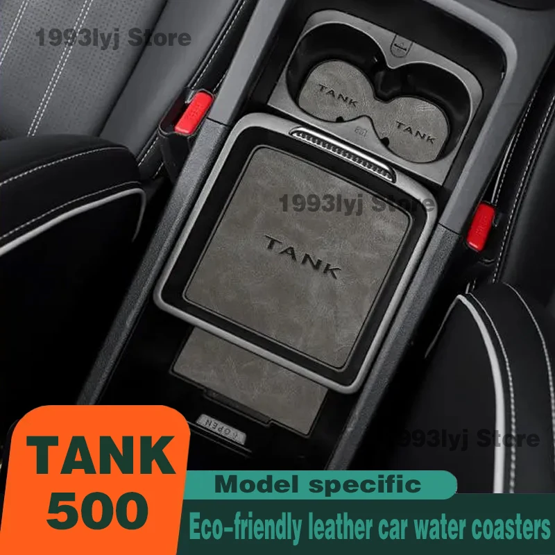 Car Door Slot Pad Water Coaster Storage Box Non-slip Mat Interior Decoration Protect Cover For Great Wall WEY TANK 500