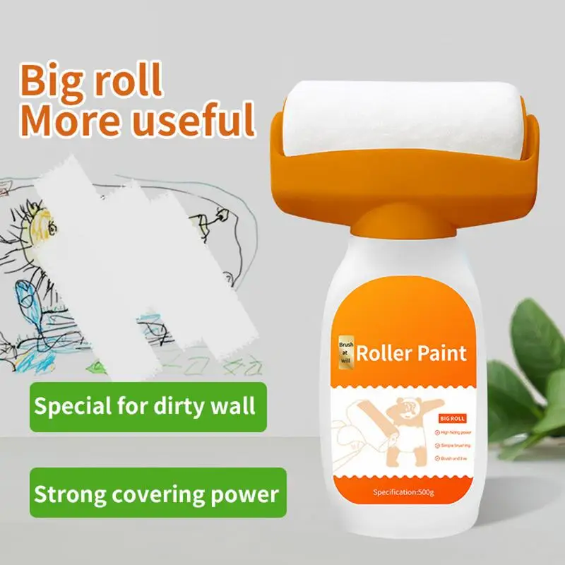 

Wall Roller Paint Brush Repair Portable 2 in 1 Small Roller Portable Wall Paint Roller For Living Room Kitchen Tool