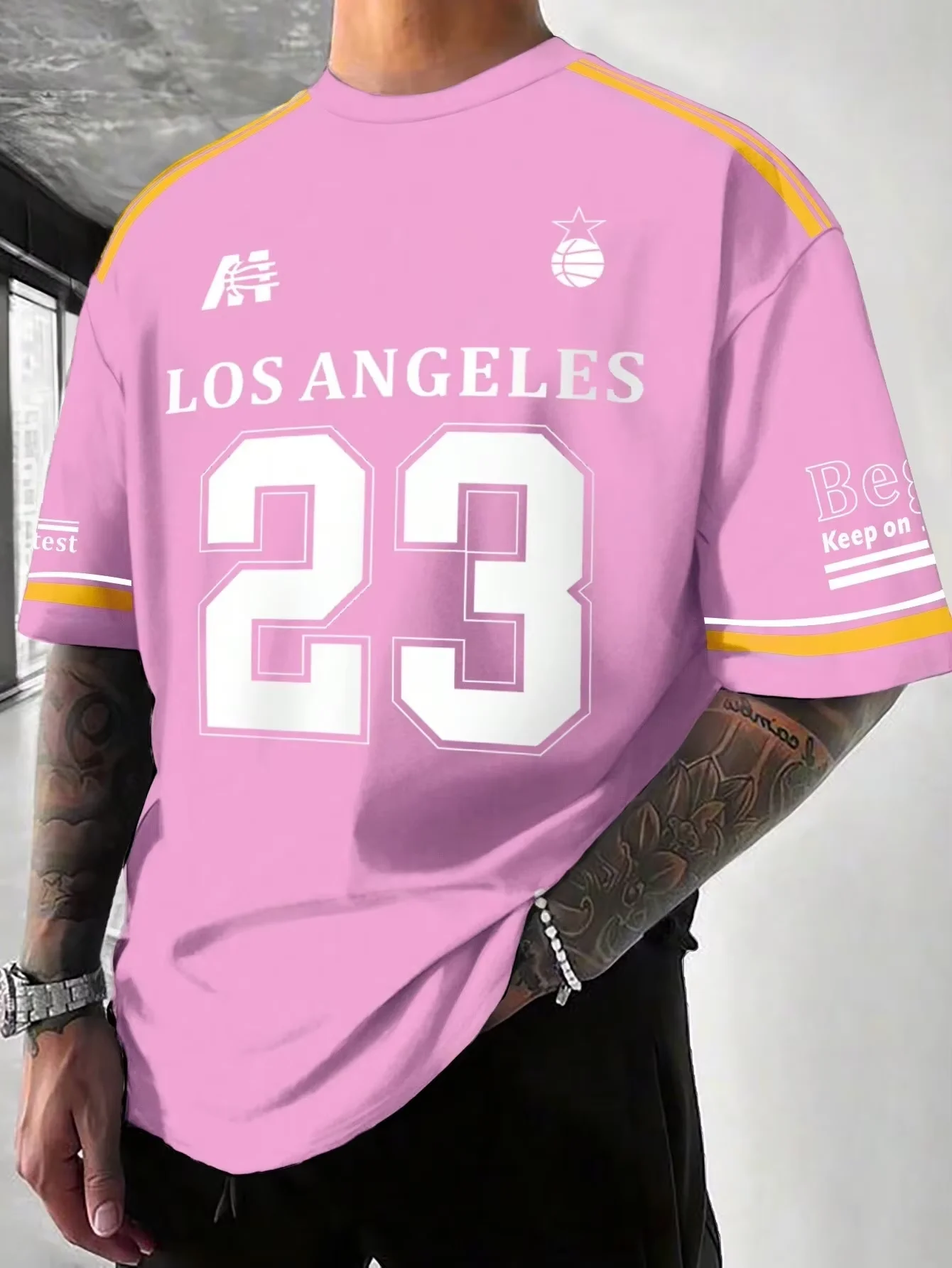 Los Angeles Print Graphic T-Shirt Short Sleeve Sports Women's T-shirt Unisex Casual Daily Wear Summer Men's Racing T-shirt image 4