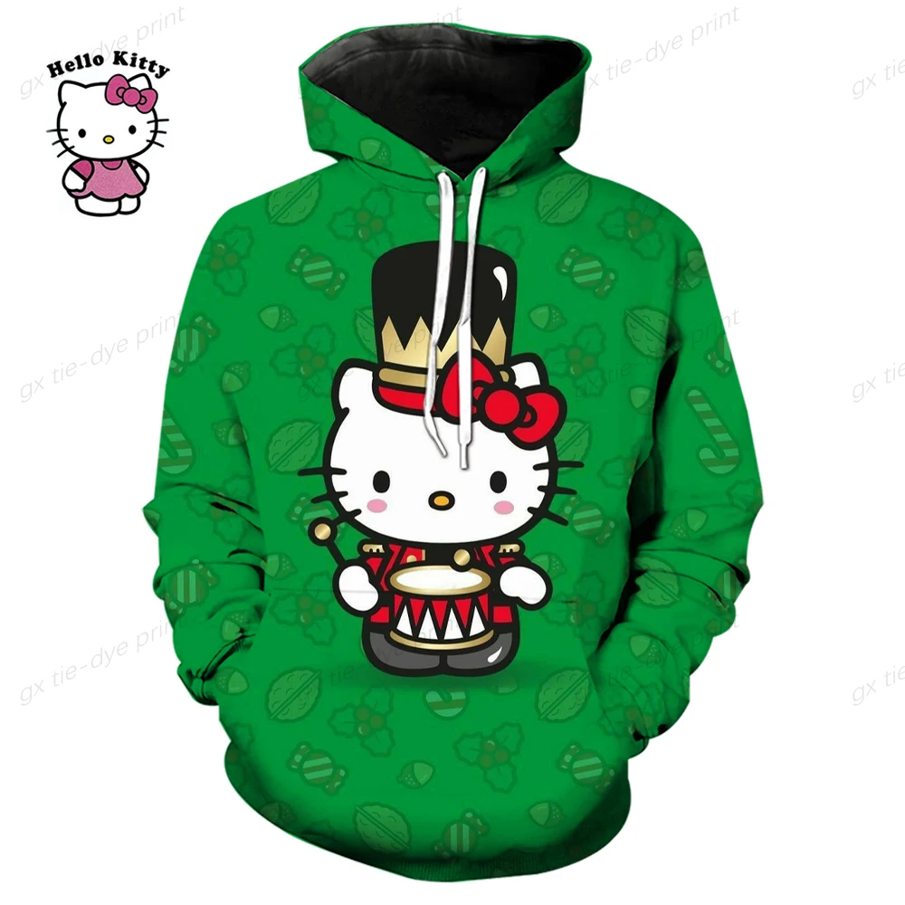 Y2k Hello Kitty Print Hoodies Women Men Hip Hop Zipper Long Sleeve Jacket Coats Autumn Harajuku Casual Loose Hooded Sweatshirt