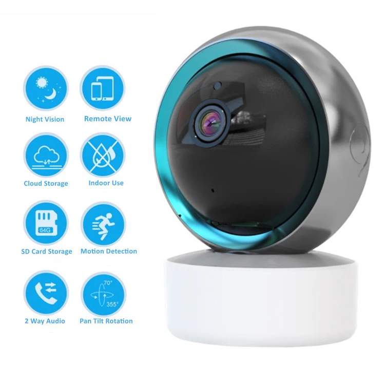 كاميرا ذكية داخلية 5G ثنائية النطاق Wi-Fi HD وعرض عن بعد لتطبيق PTZ ​ ​ رؤية ليلية ​ ​ 2 طريقة الصوت