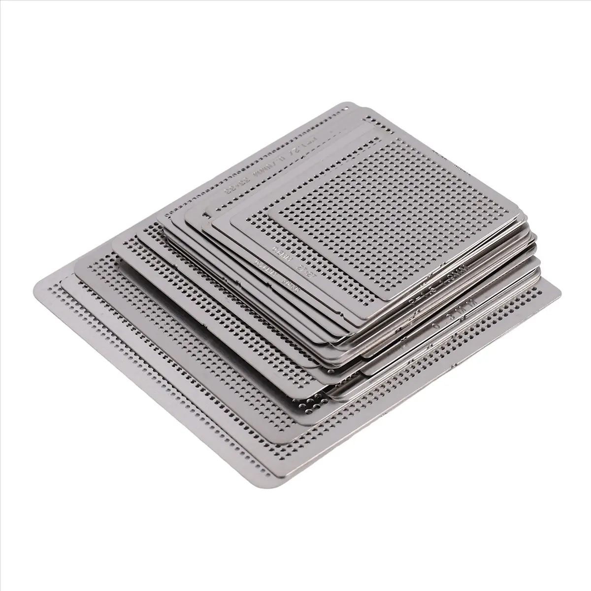 AA80 27Pcs Universal Direct BGA Heating Stencil Reballing Support Stencil Holder Template Heated Fixture for SMT SMD Chips